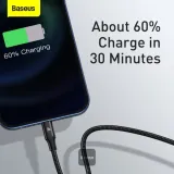 BASEUS Rapid Series 3-in-1 Fast Charging Data Cable Type-C to M+L+C PD 20W 1.5M - Black – image 3
