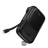 Baseus Qpow Pro Digital Display Fast Charge Power Bank 10000mAh 20W iPhone Edition Black with Simple Series Type-C 3A 0.3m Cable – image 1