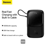 Baseus Qpow Pro Digital Display Fast Charge Power Bank 10000mAh 20W iPhone Edition Black with Simple Series Type-C 3A 0.3m Cable – image 3