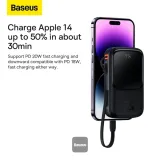 Baseus Qpow Pro Digital Display Fast Charge Power Bank 10000mAh 20W iPhone Edition Black with Simple Series Type-C 3A 0.3m Cable – image 4