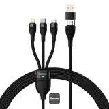 Baseus Flash Series II 100W Fast Charging Multi Cable 3-in-2 1.2M – Black – image 1