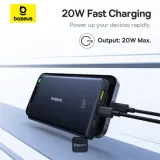 Baseus PicoGo 10000mAh Power Bank with Digital Display 20W Fast Charging – Black (With Simple Wiring Type-C to Type-C 60W 20V/3A 30cm Black) – image 3