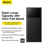 Baseus Star-Lord  Digital Display Power Bank 22.5W Fast Charging – Black – image 2