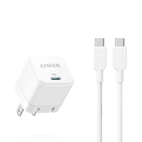 Anker PowerPort III 20W Cube B2149 Fast Charging Adapter with USB-C to USB-C Cable