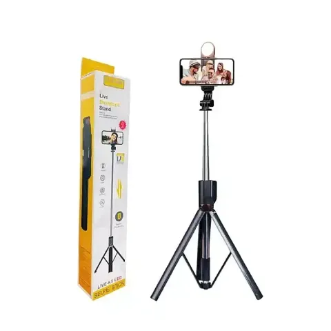 PLOKAMA LIVE-K9 Live Selfie Stand with Rechargeable Light (5.7 Feet)