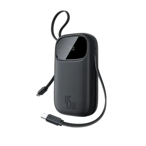 Baseus QPow 3 Digital Display Fast Charging Power Bank 45W 20000mAh with Built-in USB-C & Lightning Cable