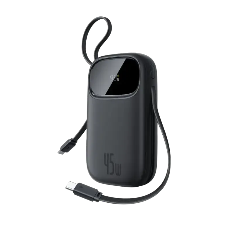 Baseus QPow 3 Digital Display Fast Charging Power Bank 45W 20000mAh with Built-in USB-C & Lightning Cable
